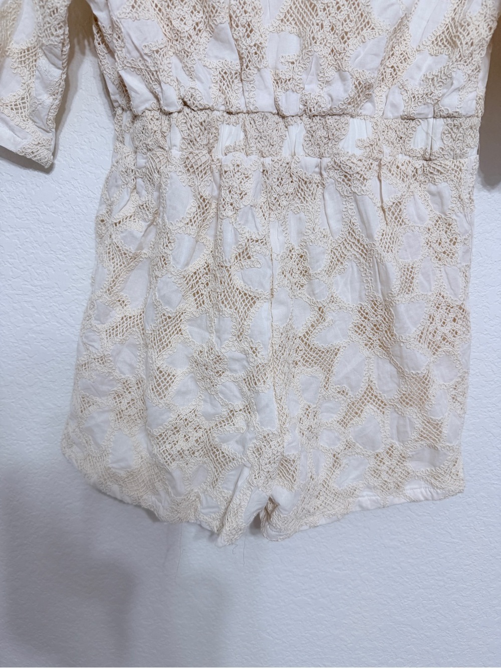 Jen’s Pirate Booty - Free People 100% cotton White Eyelet Romper medium - Picture 13 of 15